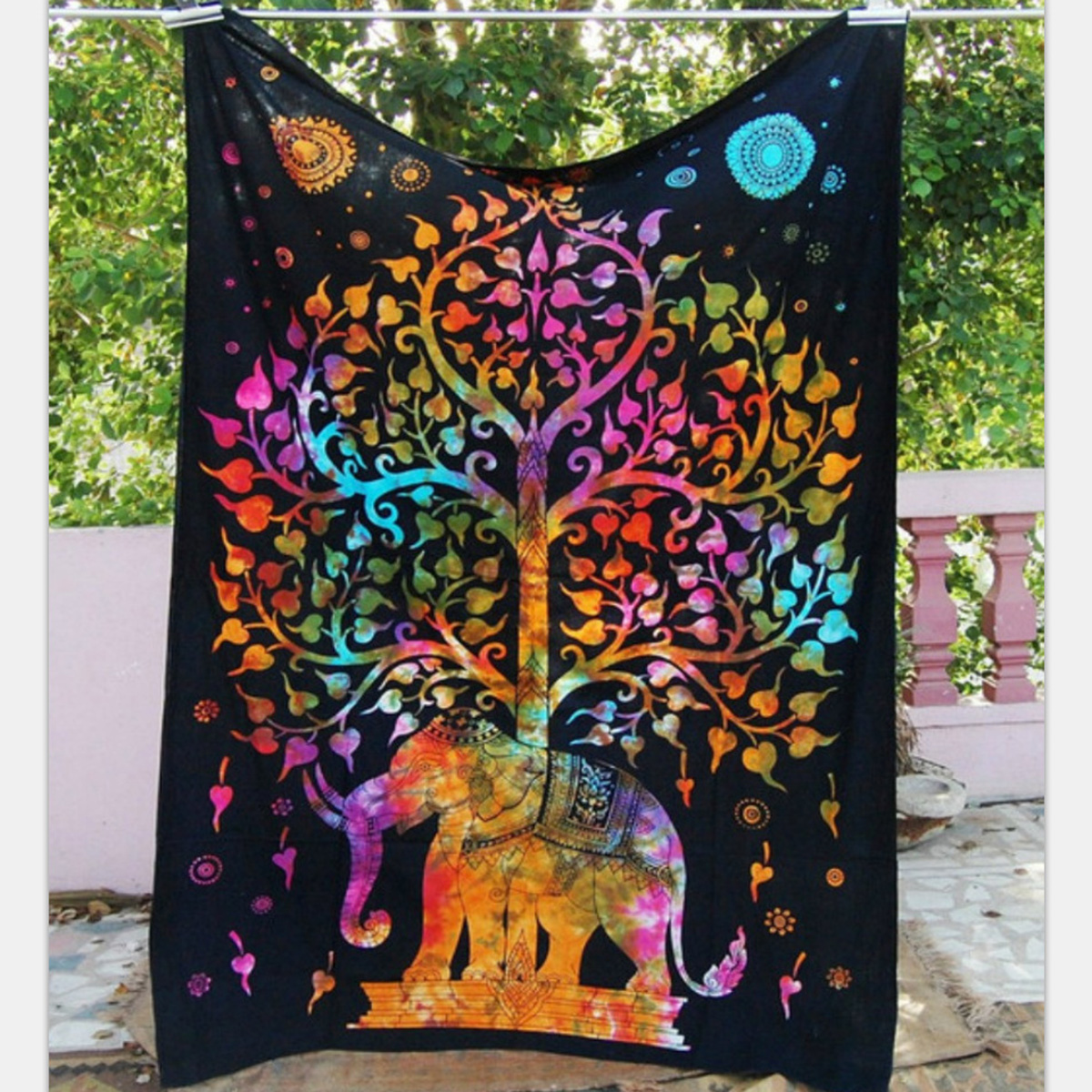 "Mandala Elephant" Tapestry - Image 2